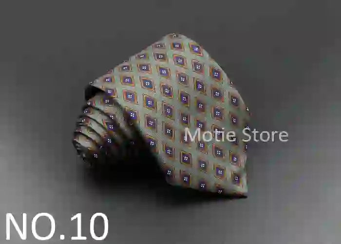 Men's Fashion Silk Tie 7. Soft Novelty Tie Blue Green Orange Color Tie