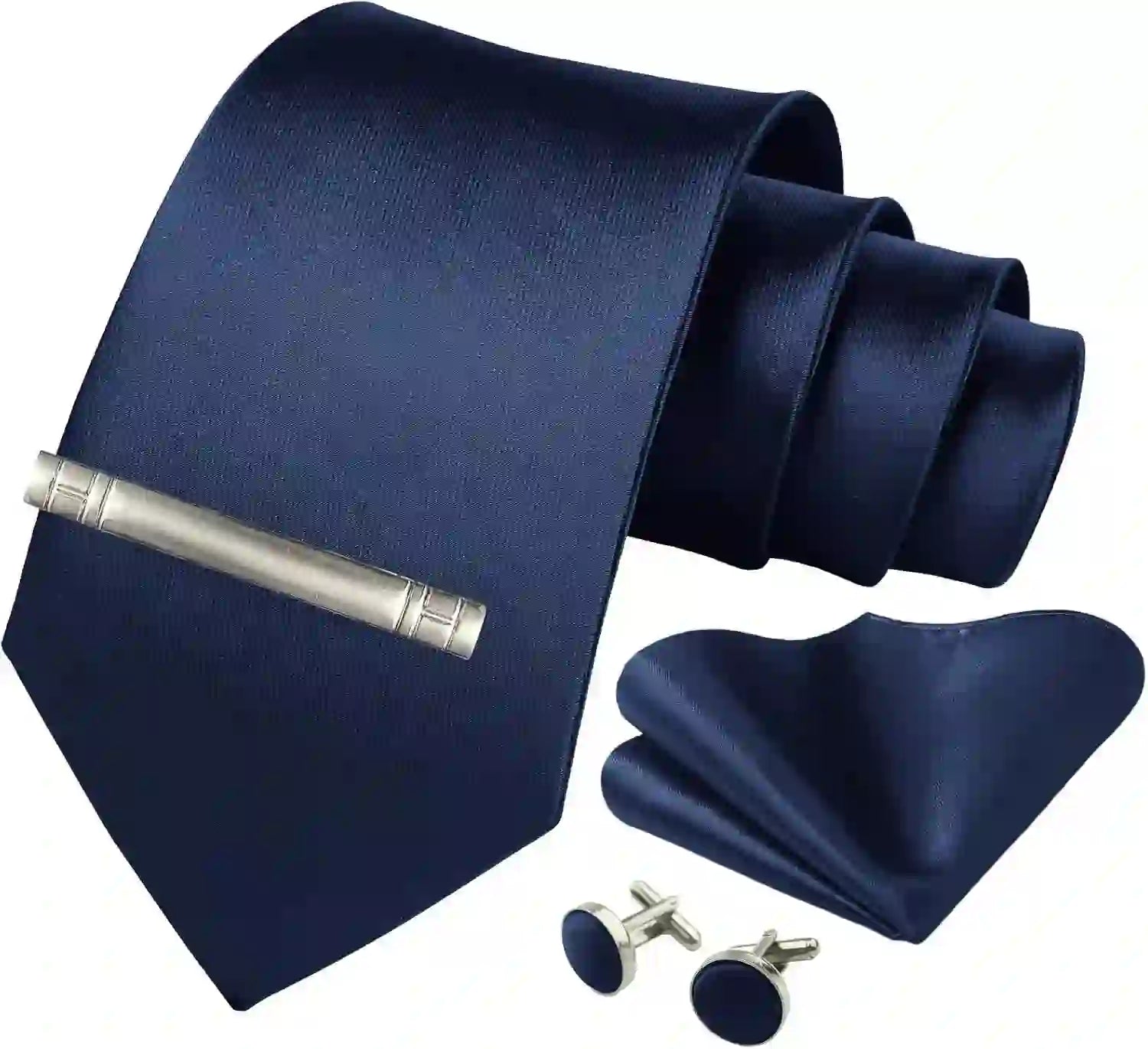 Men's Silk Tie Solid Red Blue Tie Cufflinks Gift box Formal Ties For M