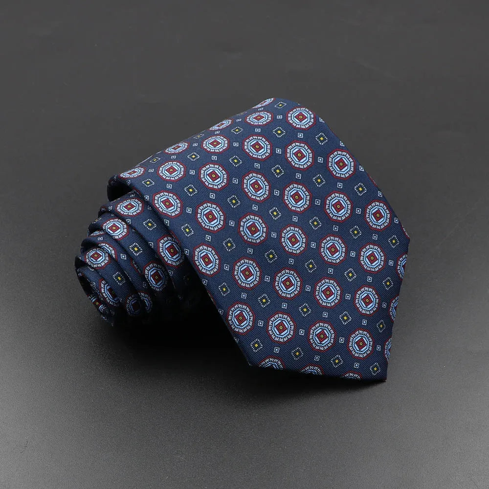 Men's Fashion Silk Tie 7. Soft Novelty Tie Blue Green Orange Color Tie