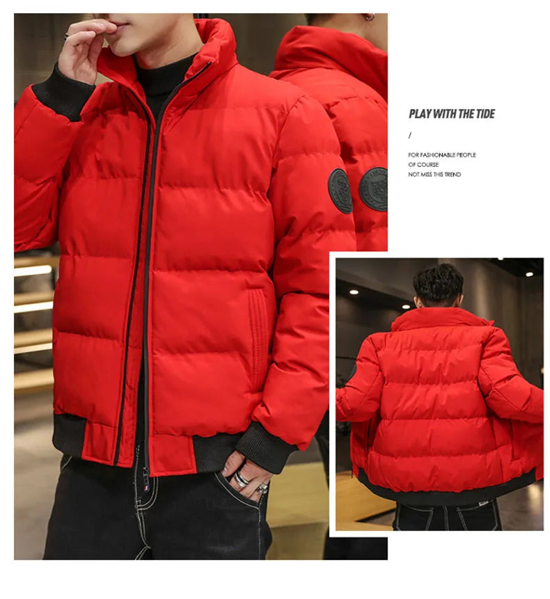 Puffer Jacket Men Warm Coats Thick Fashion Casual Winter Man Jackets C