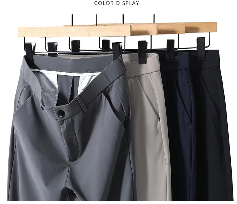 Men's Thin Slim Straight Casual Pants Business Leisure Classic Spring