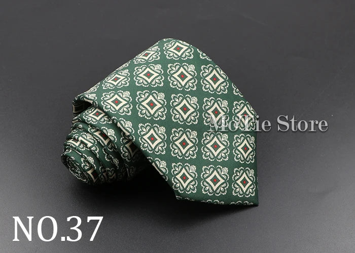 Men's Fashion Silk Tie 7. Soft Novelty Tie Blue Green Orange Color Tie