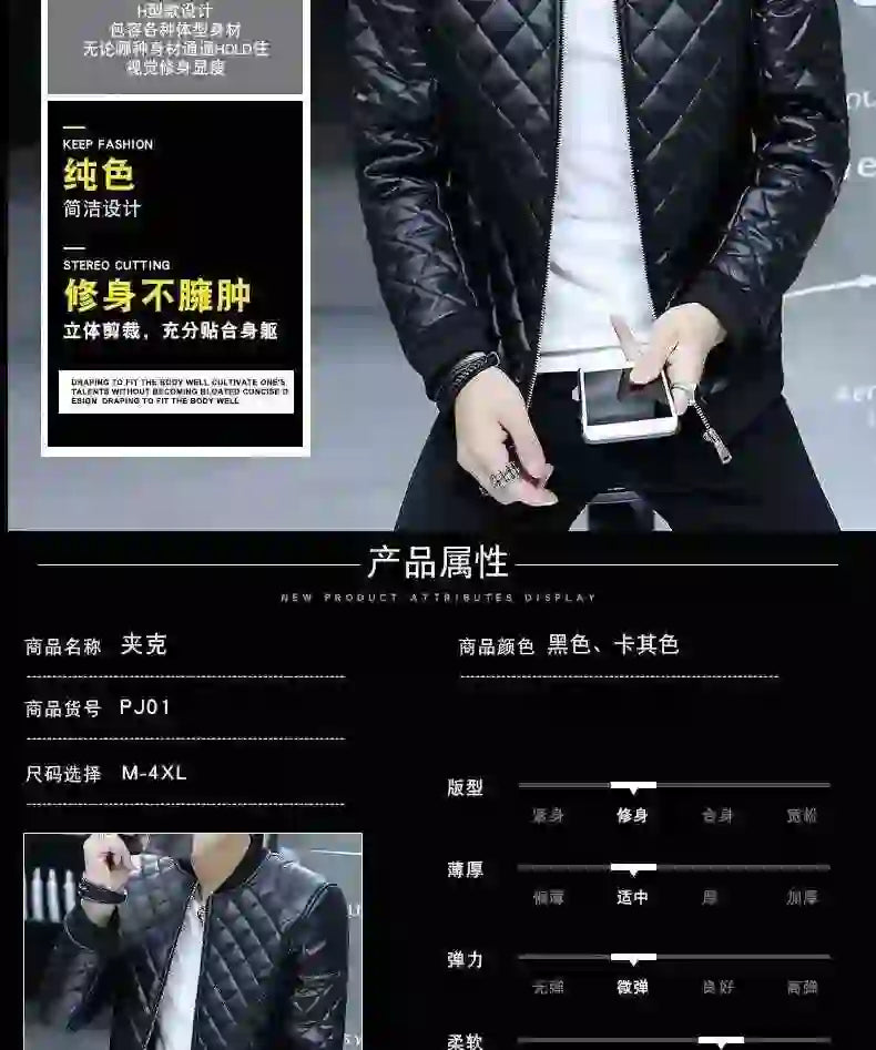 Mens Biker Clothes Slim Fit Casual Leather Jackets Trendy Mens Jackets Fashion Brand Vintage Leather Coats Men's Motorcycle Coat