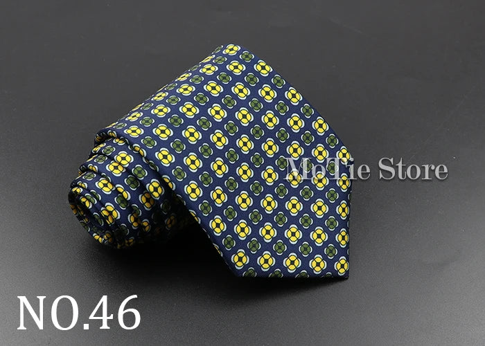 Men's Fashion Silk Tie 7. Soft Novelty Tie Blue Green Orange Color Tie