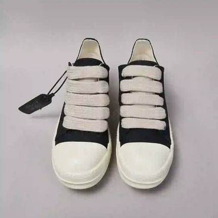 Märke Herr Skor Ro Dam Sneakers Svarta Canvas Låga Sneakers Casual