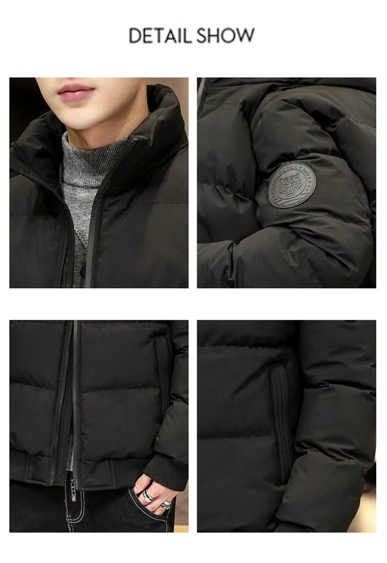 Puffer Jacket Men Warm Coats Thick Fashion Casual Winter Man Jackets C