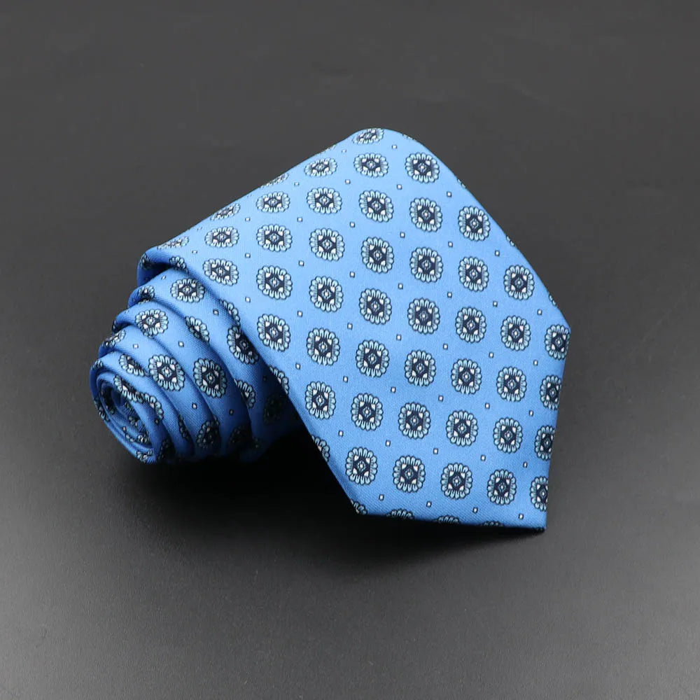 Men's Fashion Silk Tie 7. Soft Novelty Tie Blue Green Orange Color Tie