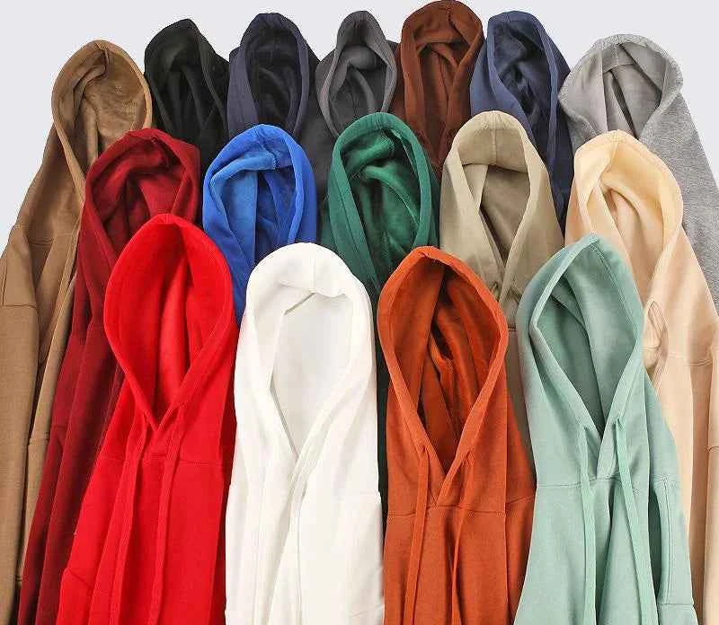 Oversized Basic Hoodie Men 450g Fleece thicken Loose Solid Unisex Autumn Winter Warm Women Sweatshirts Hooded Pullovers Male Top