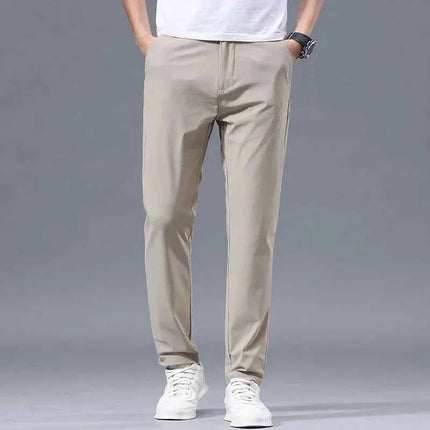 Men's Thin Slim Straight Casual Pants Business Leisure Classic Spring Summer Trousers Brand Clothing Elasticity Male Pants