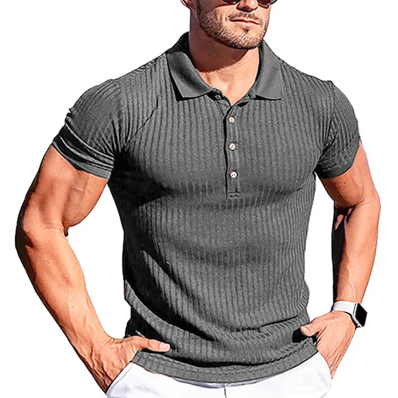 Men's Polo Shirts Summer Casual Short Sleeve Knitted Men's Shirts Polo