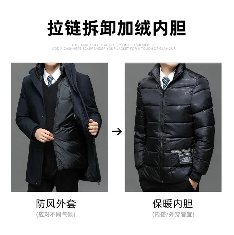 Men's Hooded Jackets Casual Outwear Long Parkas Men New Autumn Winter