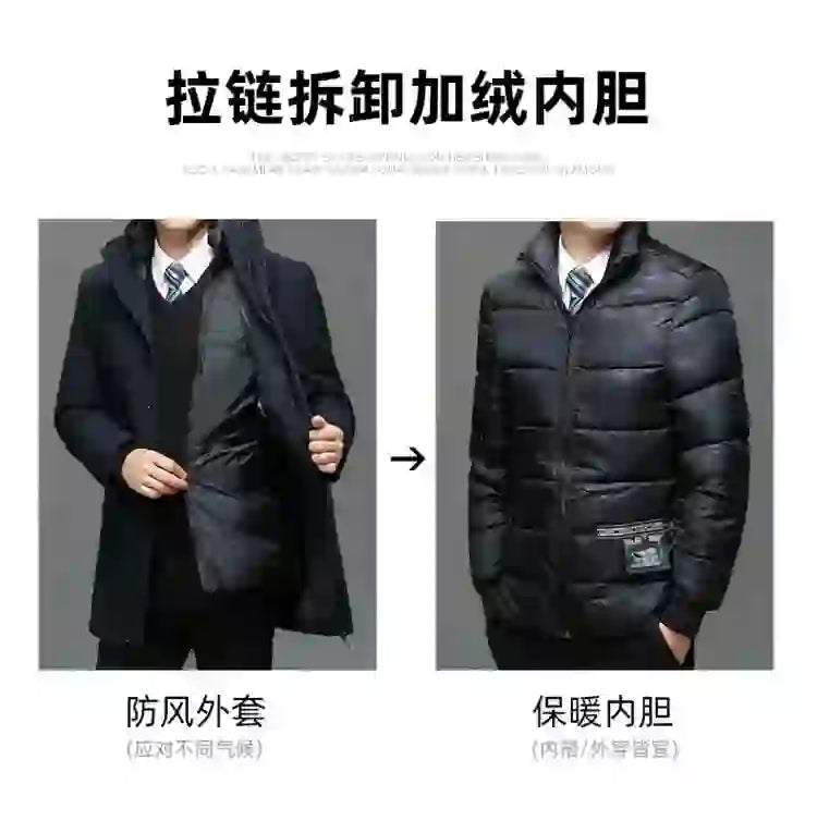 Men's Hooded Jackets Casual Outwear Long Parkas Men New Autumn Winter
