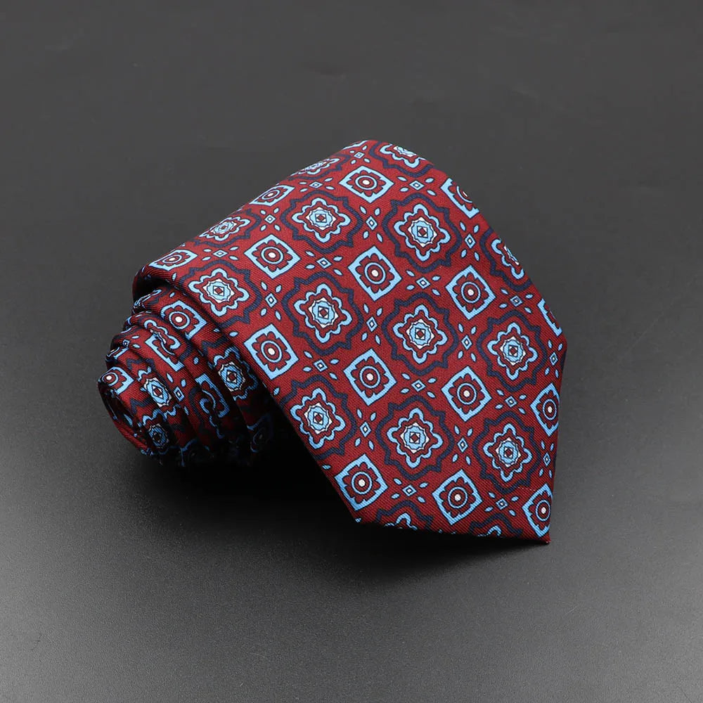 Men's Fashion Silk Tie 7. Soft Novelty Tie Blue Green Orange Color Tie