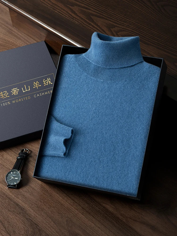 Cashmere Turtleneck Sweater | Men’s Cashmere Pullover | Casual Knitwear