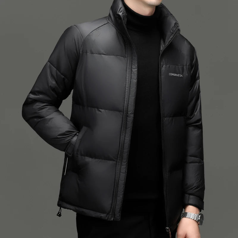 Top Grade Designer New Brand Men Parka Jacket Casual Fashion Hooded Pu