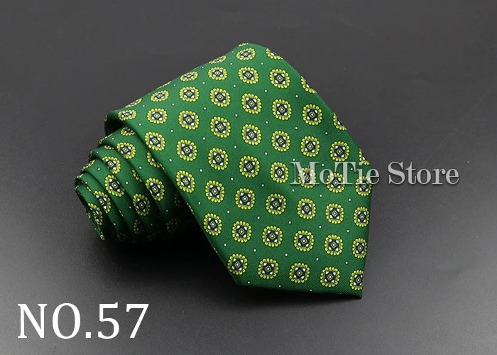 Men's Fashion Silk Tie 7. Soft Novelty Tie Blue Green Orange Color Tie
