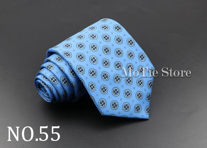 Men's Fashion Silk Tie 7. Soft Novelty Tie Blue Green Orange Color Tie