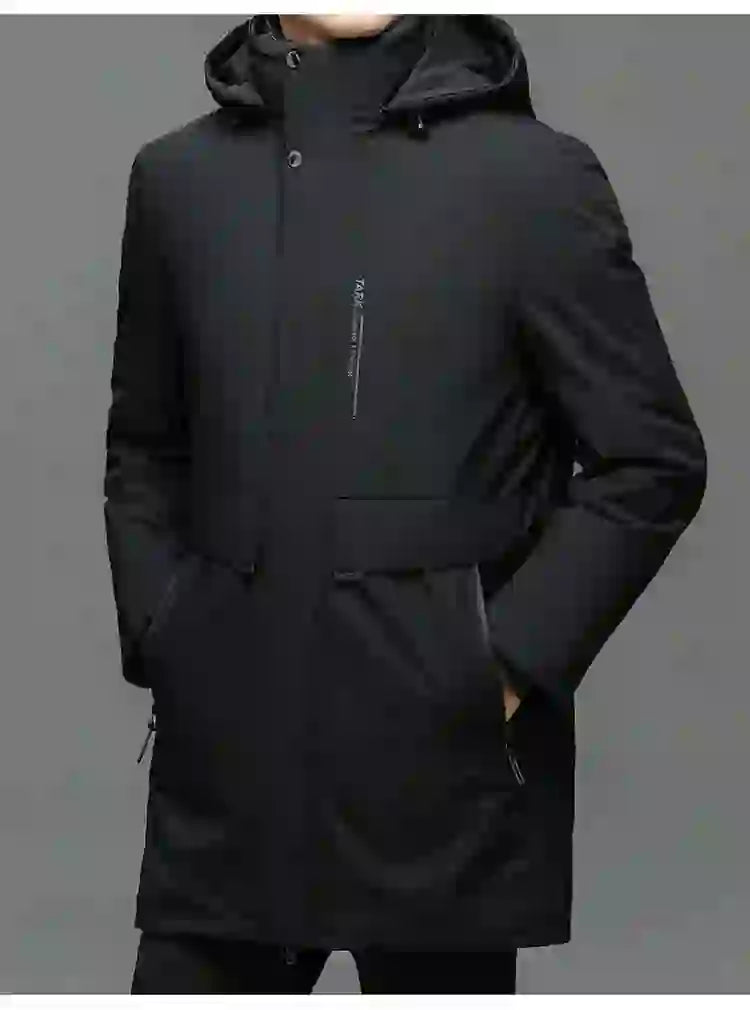 Men's Hooded Jackets Casual Outwear Long Parkas Men New Autumn Winter
