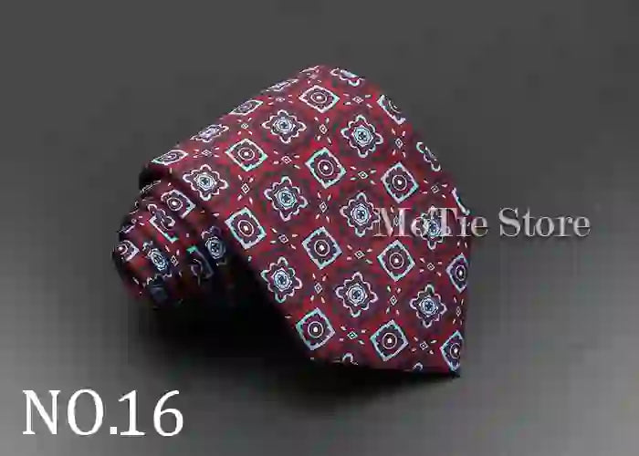 Men's Fashion Silk Tie 7. Soft Novelty Tie Blue Green Orange Color Tie