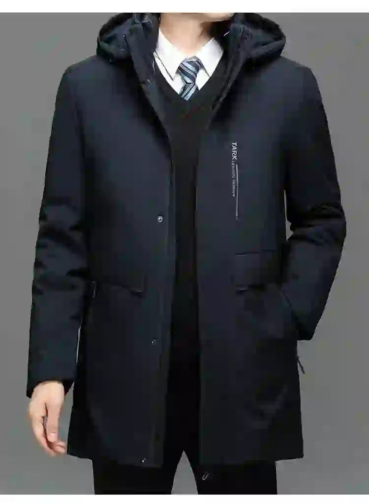 Men's Hooded Jackets Casual Outwear Long Parkas Men New Autumn Winter