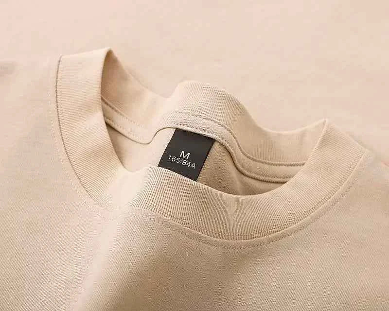 Cotton 600G Heavyweight Pure Cotton Short Sleeved T-shirt for Men and Women Half Sleeved Summer Solid Color Thick Loose T-shirt