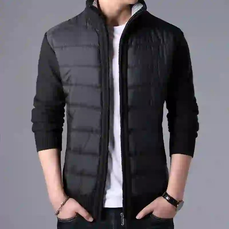 Winter Cardigan Men Thick Warm Sweater Coat Fashion Patchwork Slim Kni
