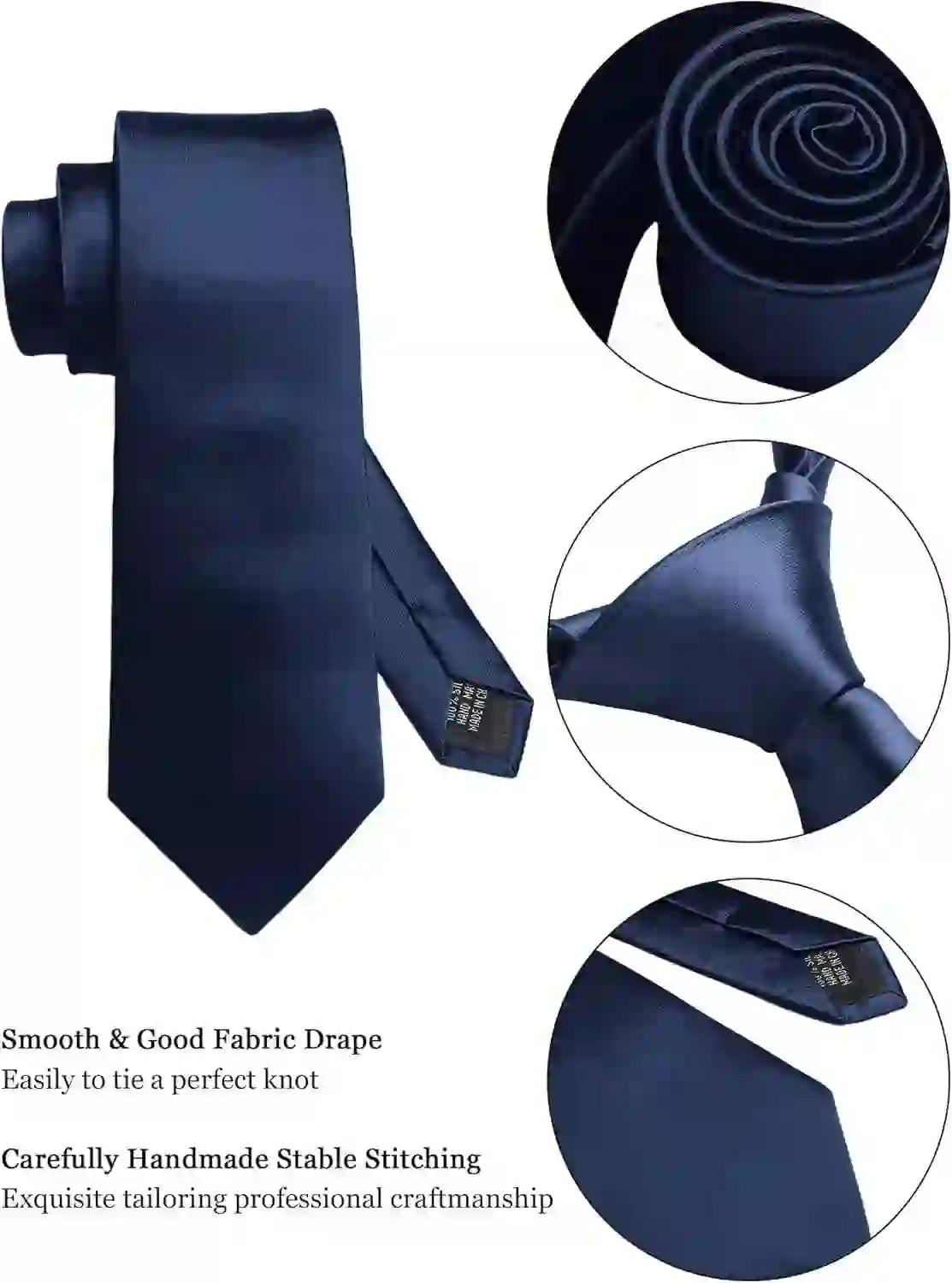 Men's Silk Tie Solid Red Blue Tie Cufflinks Gift box Formal Ties For M