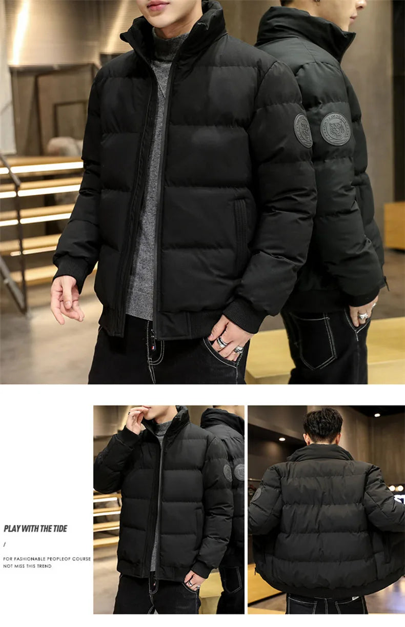 Puffer Jacket Men Warm Coats Thick Fashion Casual Winter Man Jackets C