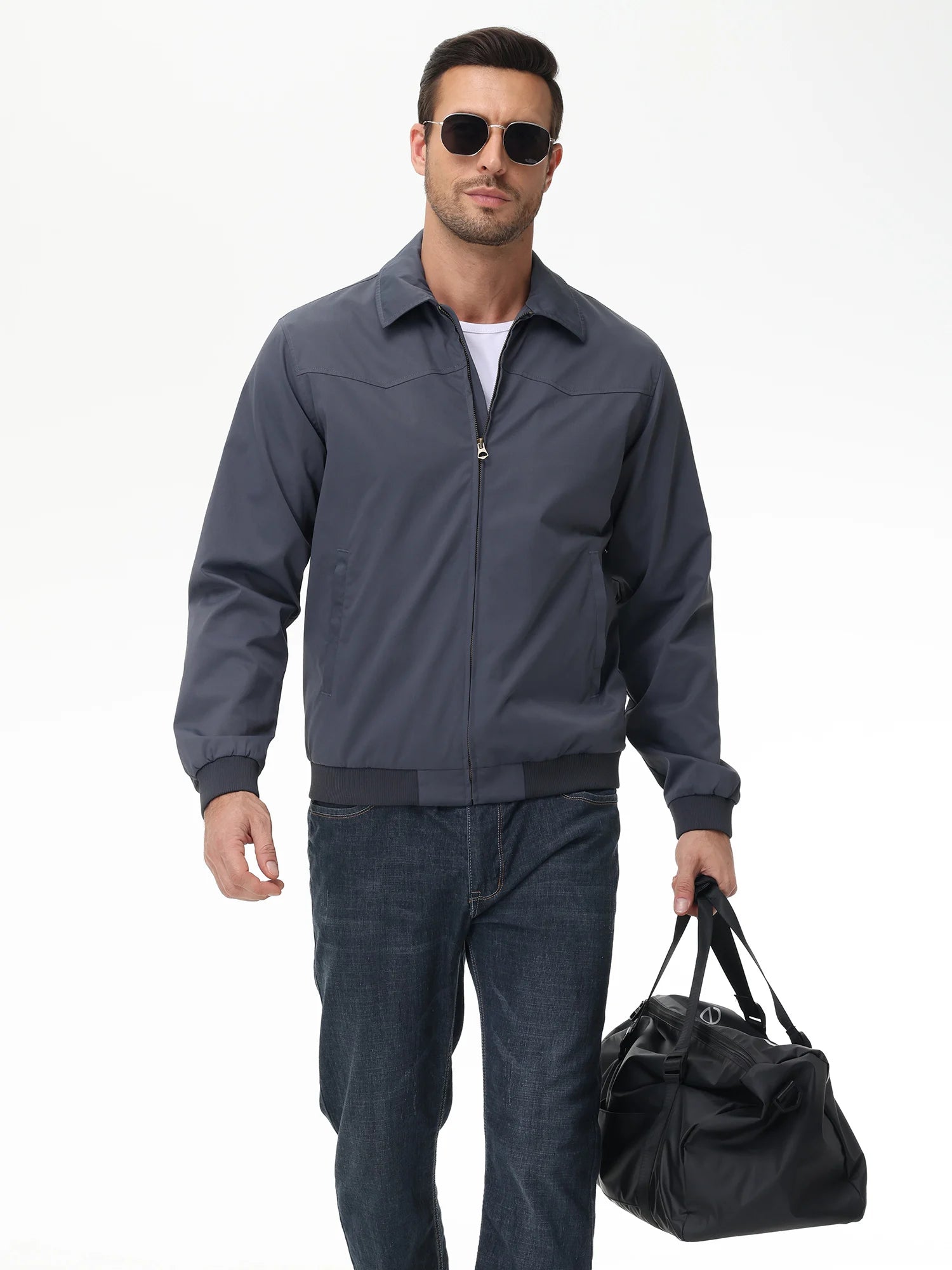 Men's Business Casua Jacket, Autumn Winter Windbreaker Waterproof Warm