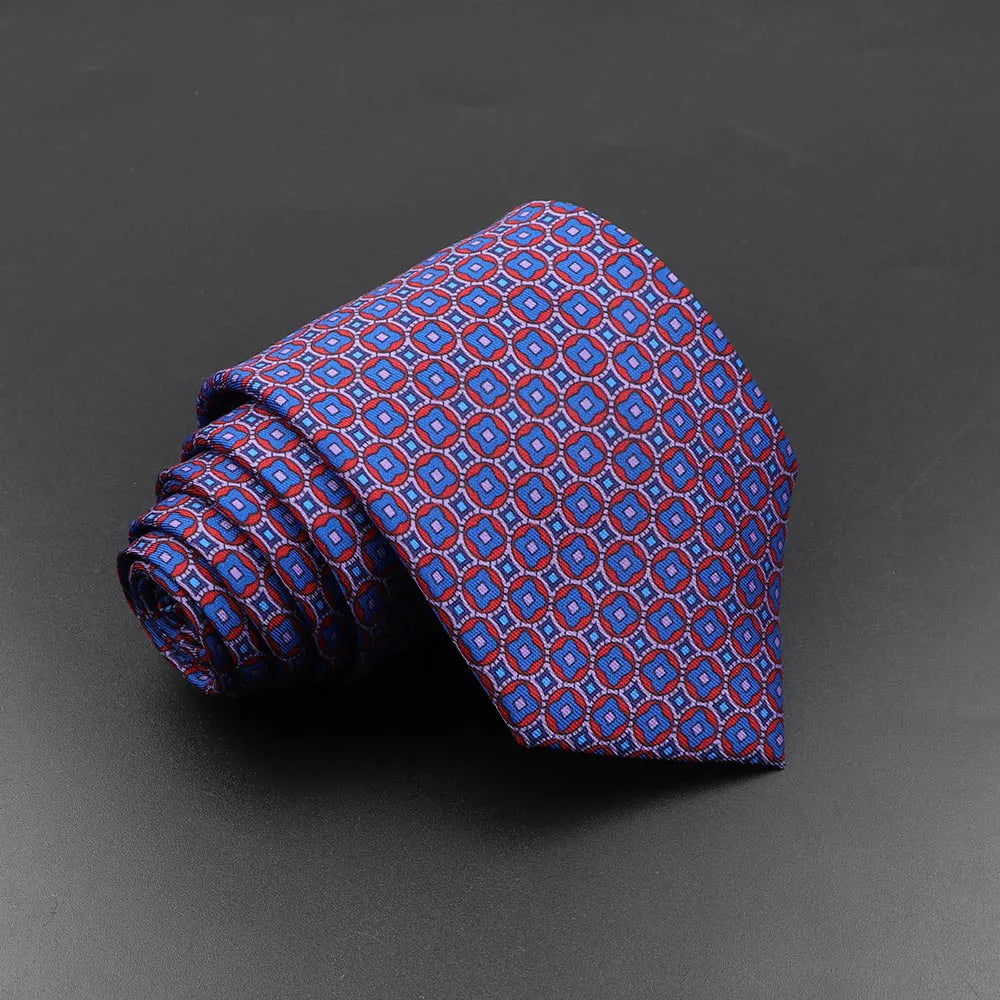 Men's Fashion Silk Tie 7. Soft Novelty Tie Blue Green Orange Color Tie