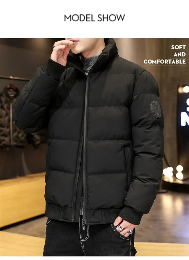 Puffer Jacket Men Warm Coats Thick Fashion Casual Winter Man Jackets C