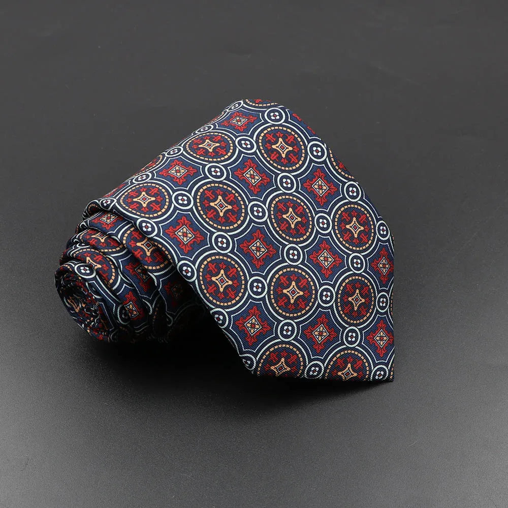 Men's Fashion Silk Tie 7. Soft Novelty Tie Blue Green Orange Color Tie