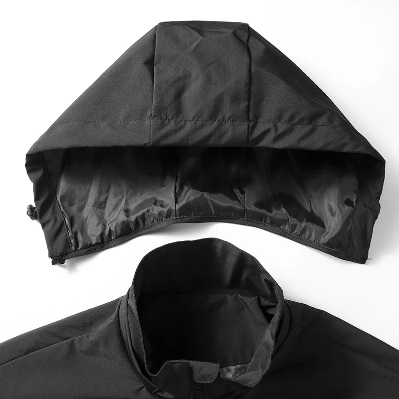 Couple Clothing Autumn Winter Men's Jacket with Fleece Hooded Patchwork Windproof Warm Women Coat