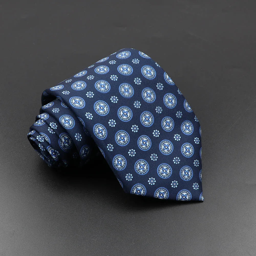 Men's Fashion Silk Tie 7. Soft Novelty Tie Blue Green Orange Color Tie