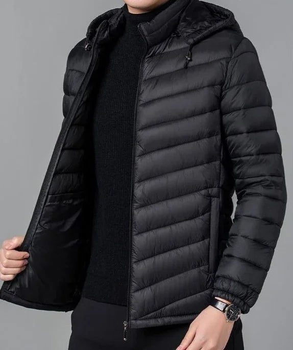 Man Padded Coat Hooded Down Jackets For Men Lightweight Puffer Padding