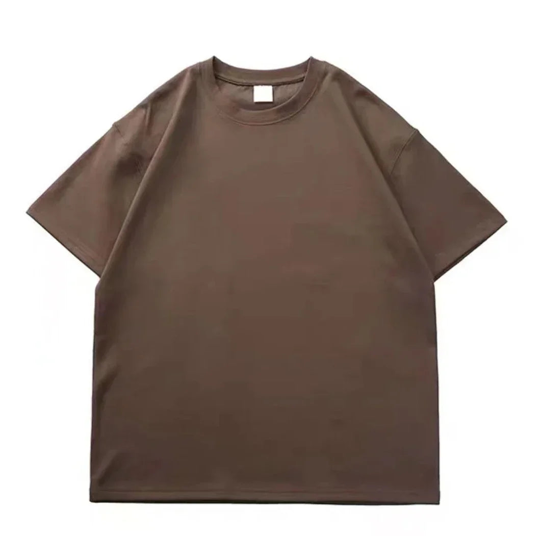 Svartvit GSM 500g kraftig t-shirt i ren bomull med förtjockad tråd