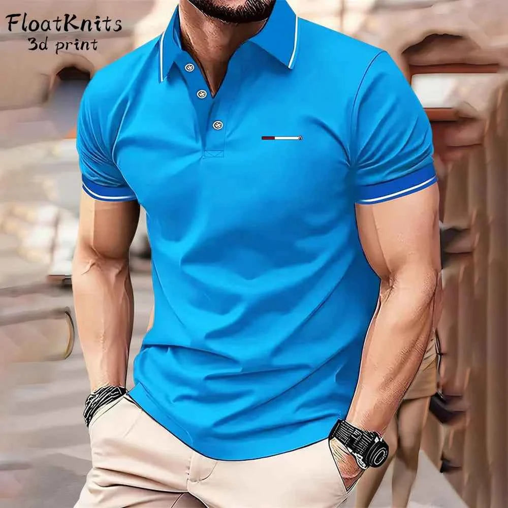 Business Mens Polo Shirts Fashion Lapel Polo Shirt for Men New in Tops & Tees Men's Clothing Short Sleeve Tee Street Man T Shirt