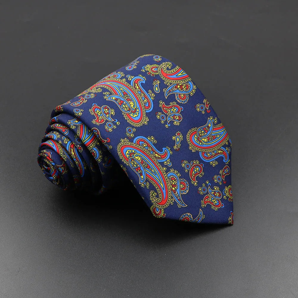Men's Fashion Silk Tie 7. Soft Novelty Tie Blue Green Orange Color Tie