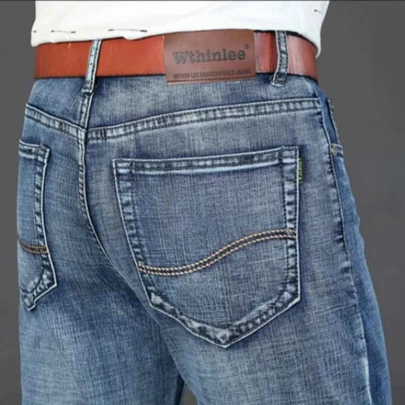 2025 Men’s High-Quality Denim Pants Spring Casual Business Straight Fit Loose Elasticated Mens Pants for Daily Wear Office Wor