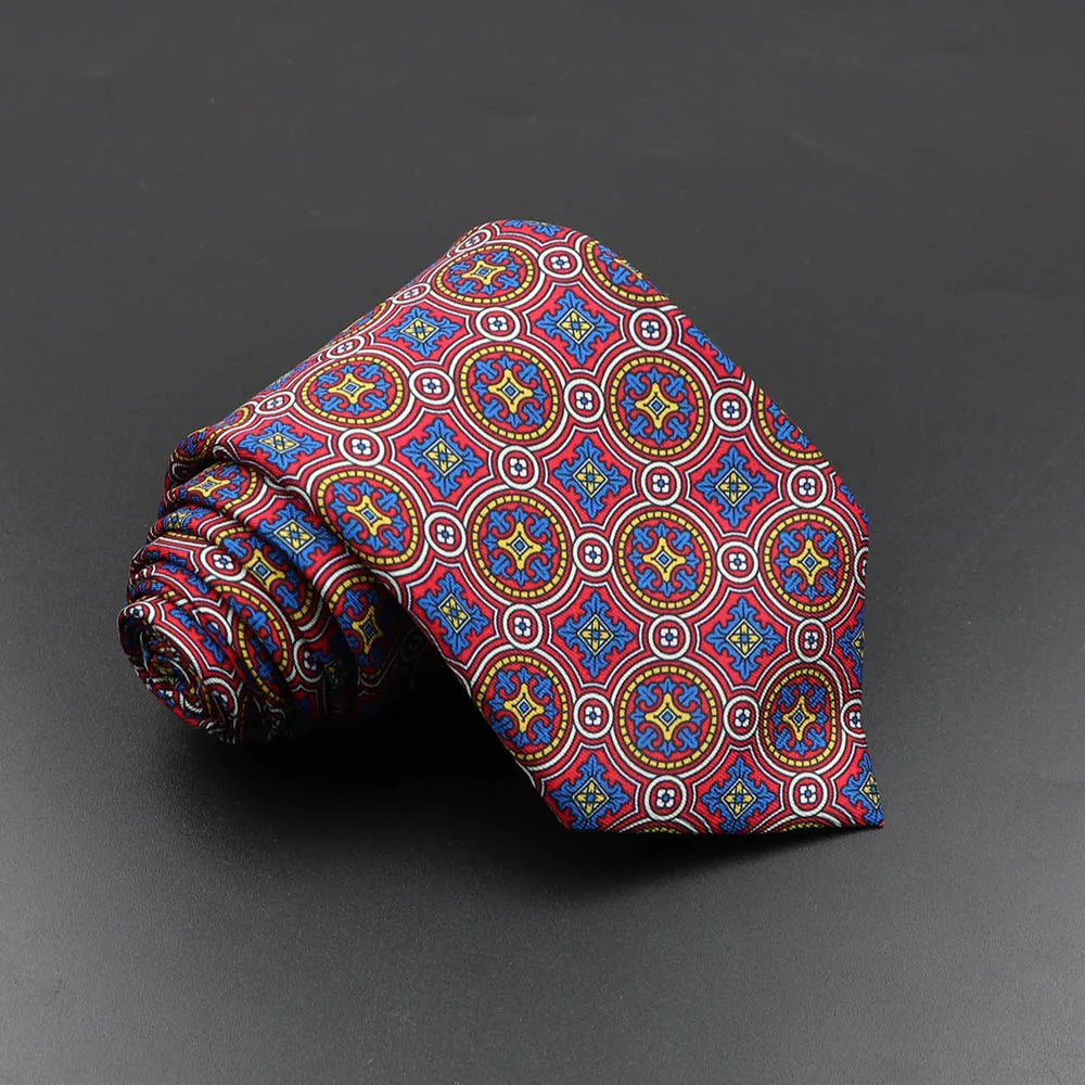 Men's Fashion Silk Tie 7. Soft Novelty Tie Blue Green Orange Color Tie