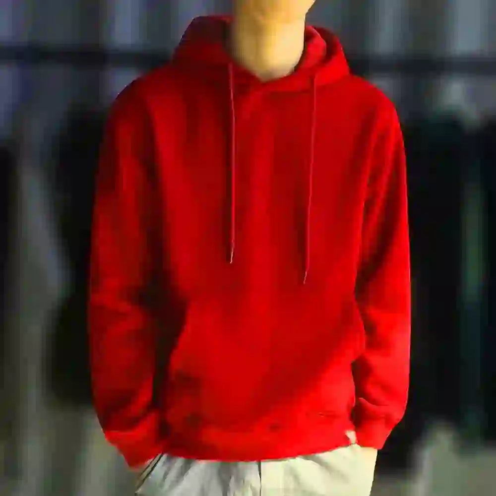 Men's Autumn Fashion Solid Color Harajuku Street Sweatshirt Hoodie Lon