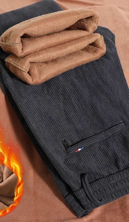Men’s Fleece Pants | Corduroy Winter Trousers | Warm Casual Wear