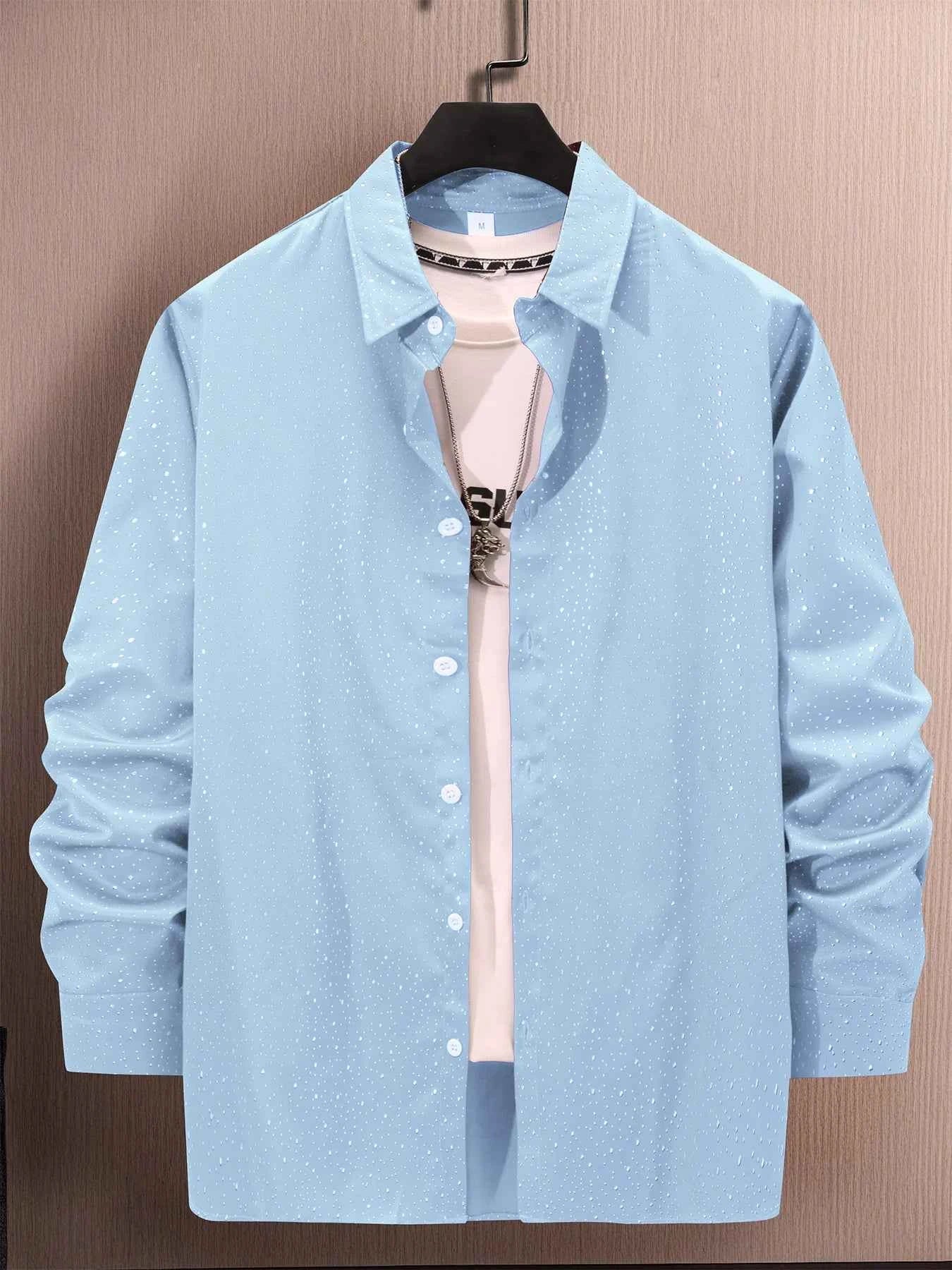 European and American men's shirts - Trendy sport and casual fashion - Decorated with gold printing - Casual wear style - Long s