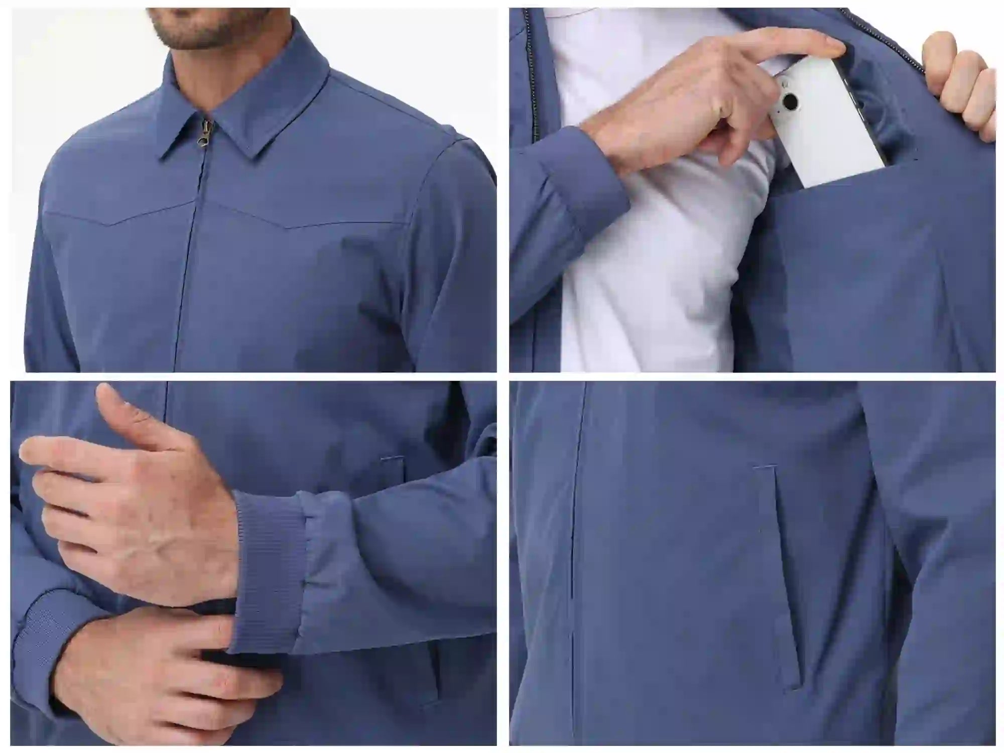 Men's Business Casua Jacket, Autumn Winter Windbreaker Waterproof Warm