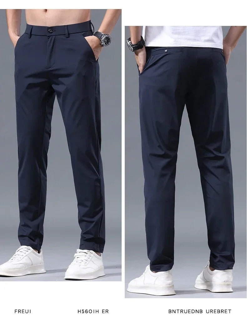 Men's Thin Slim Straight Casual Pants Business Leisure Classic Spring