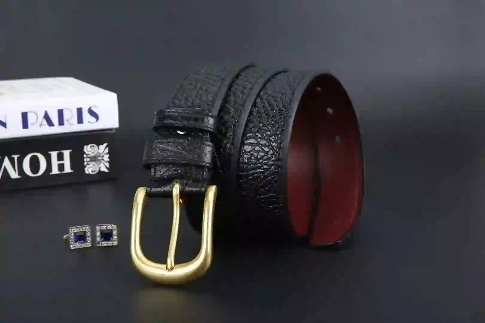 Men's leather belt made of buffalo hide, high-end trousers belt, durab