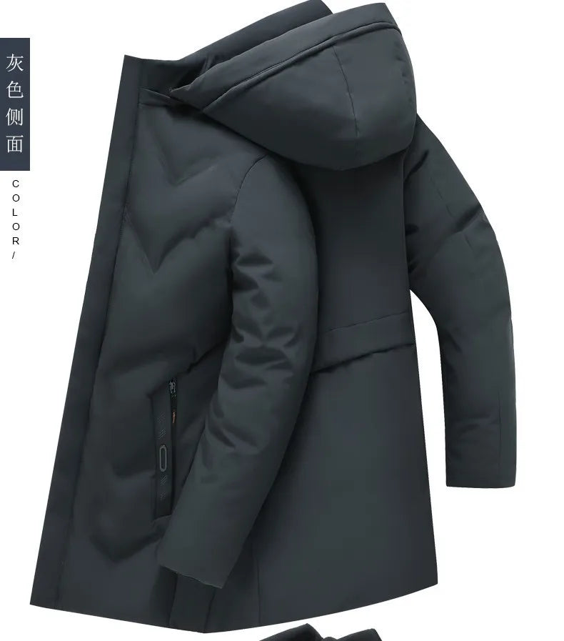 Top Grade Designer New Brand Men Parka Jacket Casual Fashion Hooded Pu