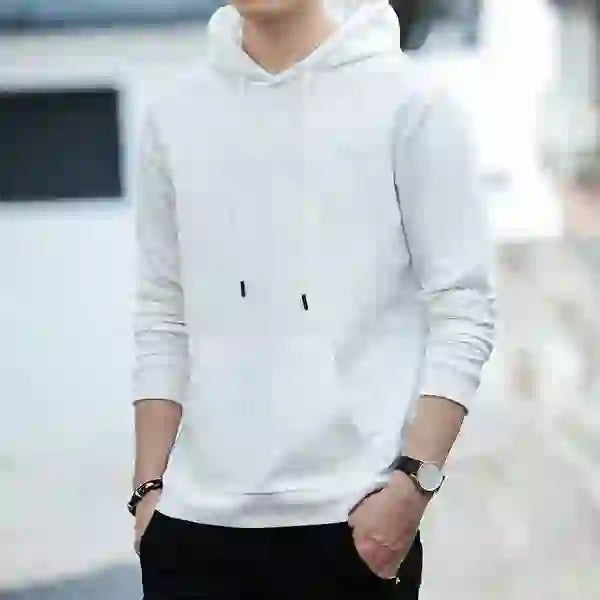 Men's Autumn Fashion Solid Color Harajuku Street Sweatshirt Hoodie Lon
