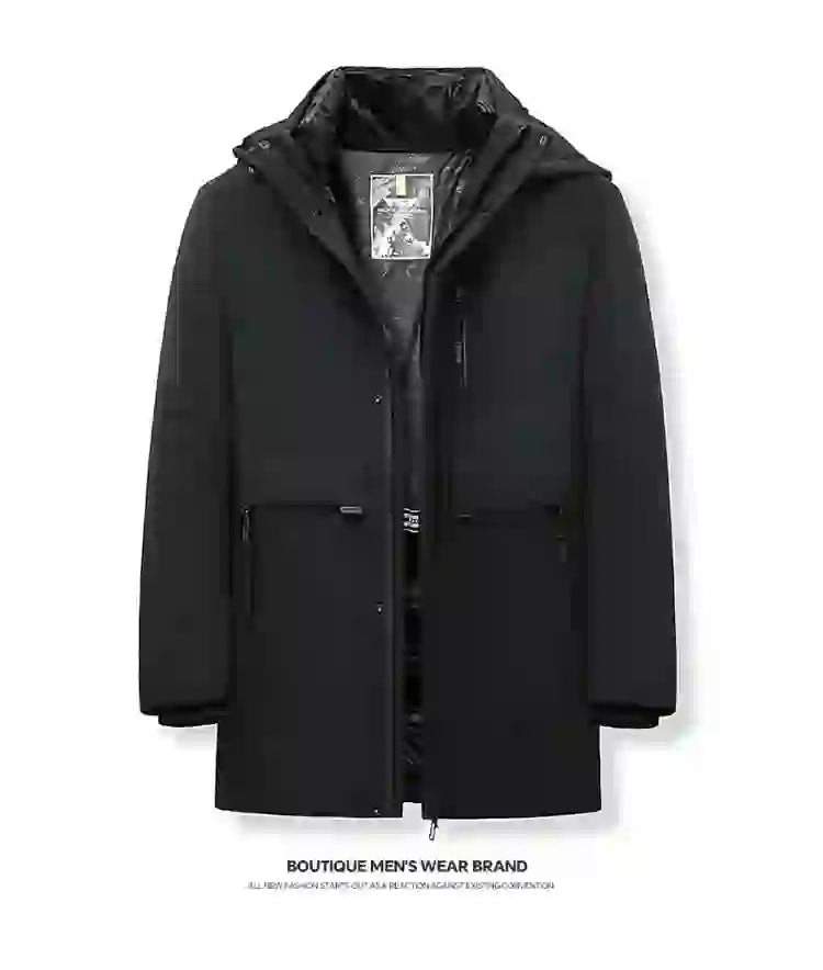 Men's Hooded Jackets Casual Outwear Long Parkas Men New Autumn Winter
