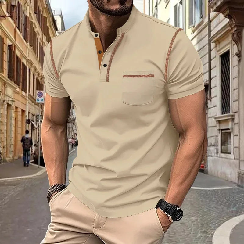 Summer Fashion Casual Short-sleeved Polo Shirt for Men Polo Simple Bre